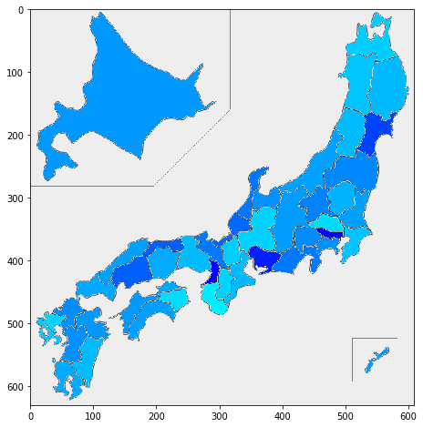 Pythonで日本地図を表示する